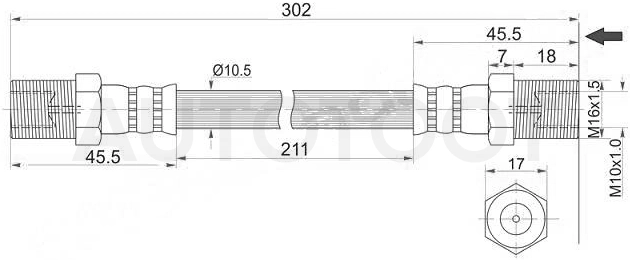 Шланг тормозной задний -ST5156083031 Sat для SUZUKI GRAND VITARA