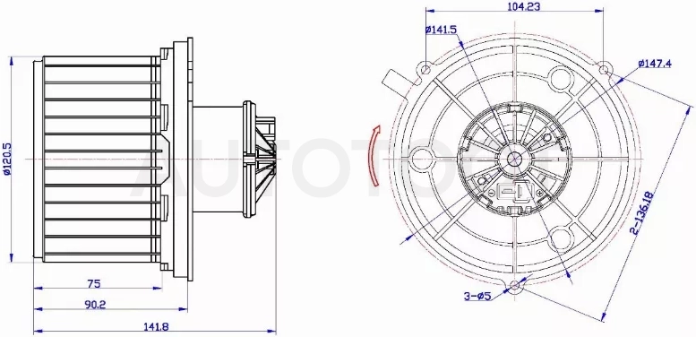 Мотор отопителя салона (Правый руль) Daihatsu Be-Go 06-16 / Copen 02-12 - Артикул ST8710487401 - Производитель Sat - Фото, Отзывы, Цены