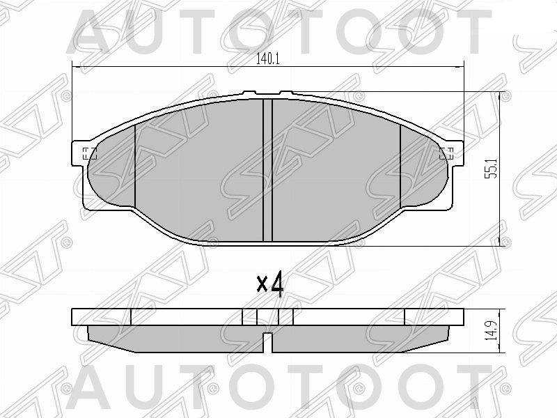 Колодки тормозные передние -ST04465YZZ60 Sat для TOYOTA HILUX, TOYOTA HIACE