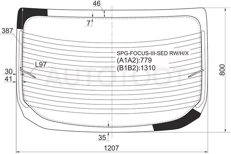 Стекло заднее (Цвет зеленый/ Обогрев/ 4D SED) Ford Focus 10-19 - Артикул SPGFOCUSIIISEDRWHX - Производитель Sat - Фото, Отзывы, Цены