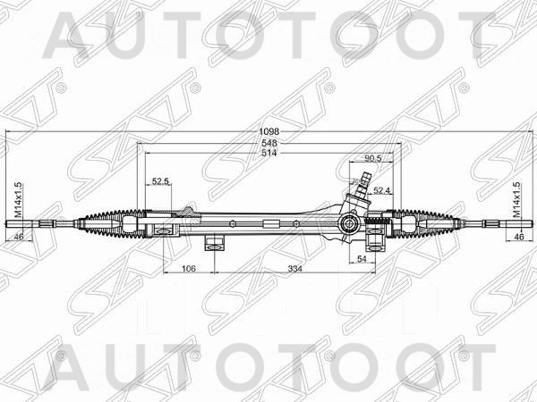 Рейка рулевая (правый руль) -ST4551012421 Sat для TOYOTA COROLLA AXIO, TOYOTA COROLLA FIELDER