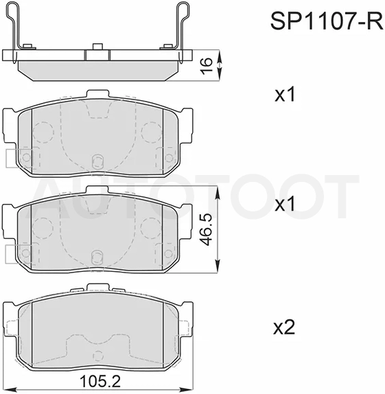 Колодки тормозные (Сзади) Nissan Almera 95-06 / Primera 90-02 / Sunny 93-04 / Wingroad 99-05