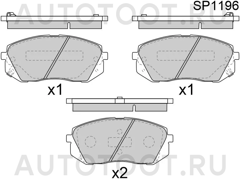 Колодки тормозные (Спереди) Hyundai Elantra 15-20 / ix35 09-15 - Артикул SP1196 - Производитель Sangsin - Фото, Отзывы, Цены