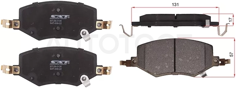 Колодки тормозные (Спереди) JAC J7 20- / J7 Binyue 07-15 - Артикул ST280130 - Производитель Sat - Фото, Отзывы, Цены