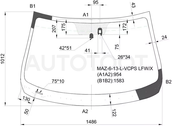 Стекло лобовое (Датчик дождя) Mazda 6 12 - Артикул MAZ613LVCPSLFWX - Производитель Xyg - Фото, Отзывы, Цены