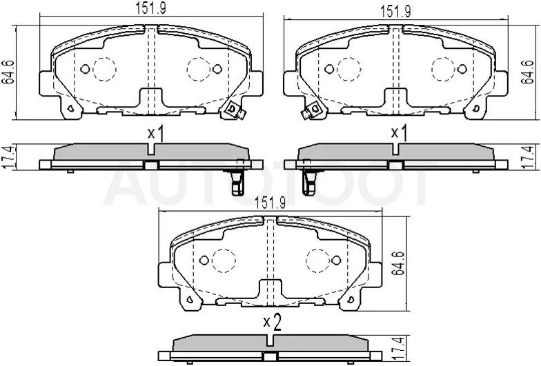 Колодки тормозные (Спереди) Honda Accord 08-13 / Acura TLX 14-16