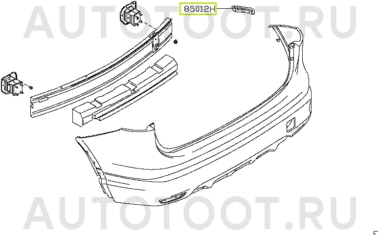 Крепление заднего бампера правое -STDT66087B1 Sat для NISSAN QASHQAI