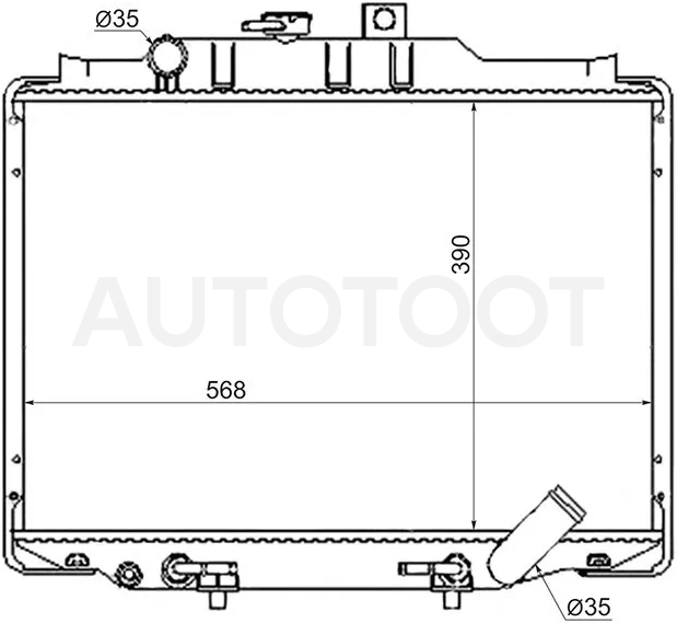 Радиатор Mitsubishi Delica 89-07 / Hyundai Grace 93-03 / Porter 98-10 / Mitsubishi L300 87-98