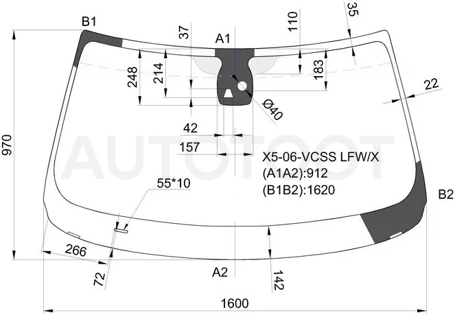 Стекло лобовое (Камера/ Датчик дождя) BMW X5 06-13 - Артикул X506VCSSLFWX - Производитель Xyg - Фото, Отзывы, Цены