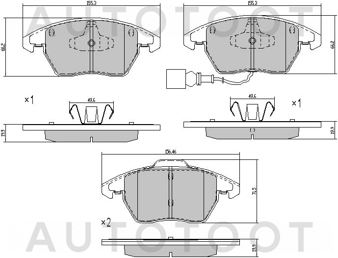 Колодки тормозные передние -SX1019 Sufix для VOLKSWAGEN PASSAT, SKODA RAPID