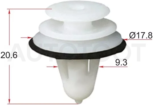 Клипса обшивки двери TOYOTA/LEXUS/HYUINDAI/KIA (Продажа по 10шт) - Артикул STM10203 - Производитель Sat - Фото, Отзывы, Цены