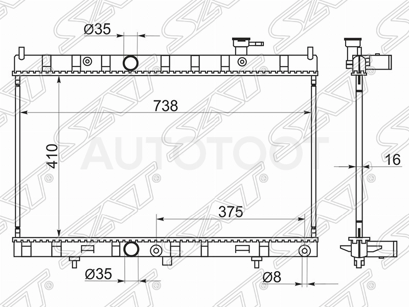Радиатор охлаждения AКПП/ MR20DD/QR25DE