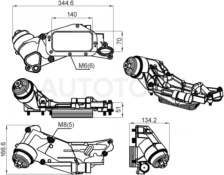 Радиатор масляный в сборе CHEVROLET CRUZE 09-/OPEL ASTRA J 10-/MOKKA 12