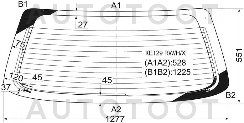 Стекло заднее (крышка багажника) с обогревом -  для TOYOTA COROLLA SPACIO