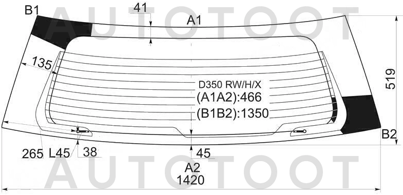 Стекло заднее (крышка багажника) с обогревом -  для MAZDA 2 (DEMIO)