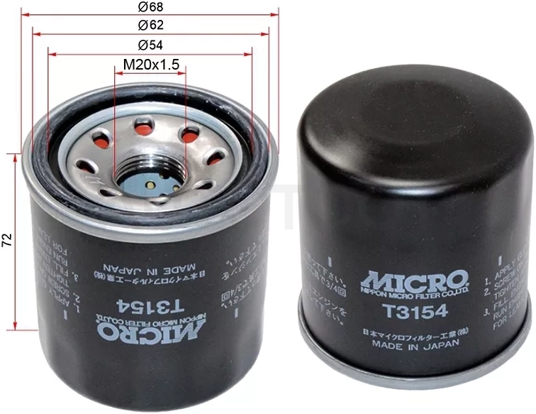Фильтр масляный NISSAN QG#, MR20DE, QR20,25, SR20,VQ 20,25, HR#