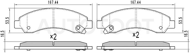 Колодки тормозные (Спереди) Great Wall Hover H3 10-16 / Hover H5 11-16 / Isuzu D-MAX 02-12
