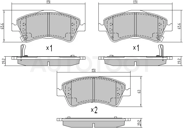 Колодки тормозные (Спереди) Toyota Avensis (T270) 08-18 / Corolla (E150) 06-13 / Auris 06-12
