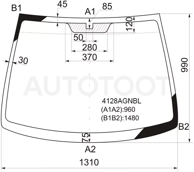 Стекло лобовое Hyundai Click 02-11 / Getz 02-11 - Артикул 4128AGNBL - Производитель FUYAO - Фото, Отзывы, Цены