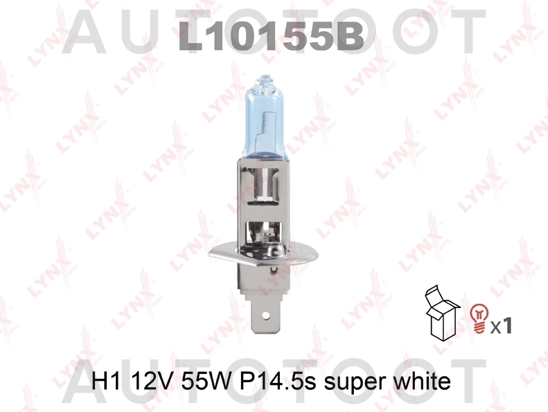 Лампа H1 12V 55W P14.5S SUPER WHITE LYNXauto - Артикул L10155B - Производитель LYNXauto - Фото, Отзывы, Цены