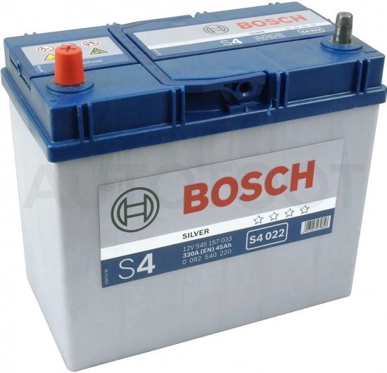 Аккумулятор BOSCH 45Ah 330A прямая полярность(+-)
