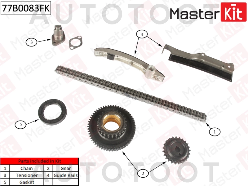Комплект ГРМ 2, 8 дизель -77B0083FK MasterKit для MITSUBISHI PAJERO