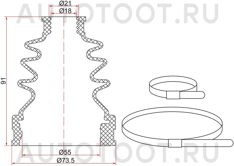 Пыльник ШРУСа заднего внутреннего -C1788T Sat для MITSUBISHI LANCER, MAZDA CX-5, MITSUBISHI OUTLANDER, MITSUBISHI ASX