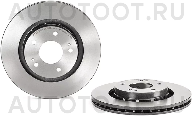 Диск тормозной (Спереди) Mitsubishi Lancer 07-17 / Outlander 02-22 - Артикул 09A73811 - Производитель Brembo - Фото, Отзывы, Цены