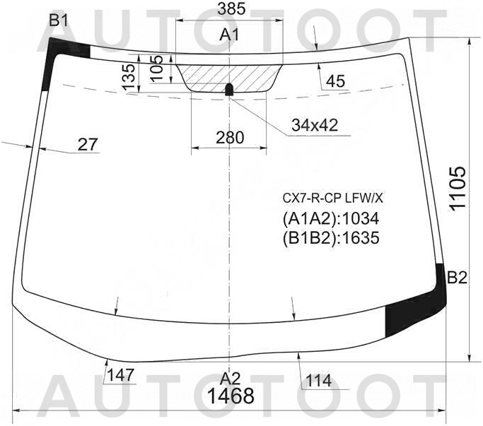 Стекло лобовое в клей -  для MAZDA CX-7