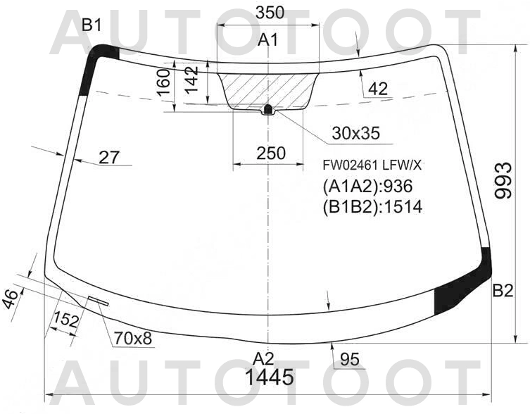 Стекло лобовое в клей -  для MAZDA 3 (AXELA)