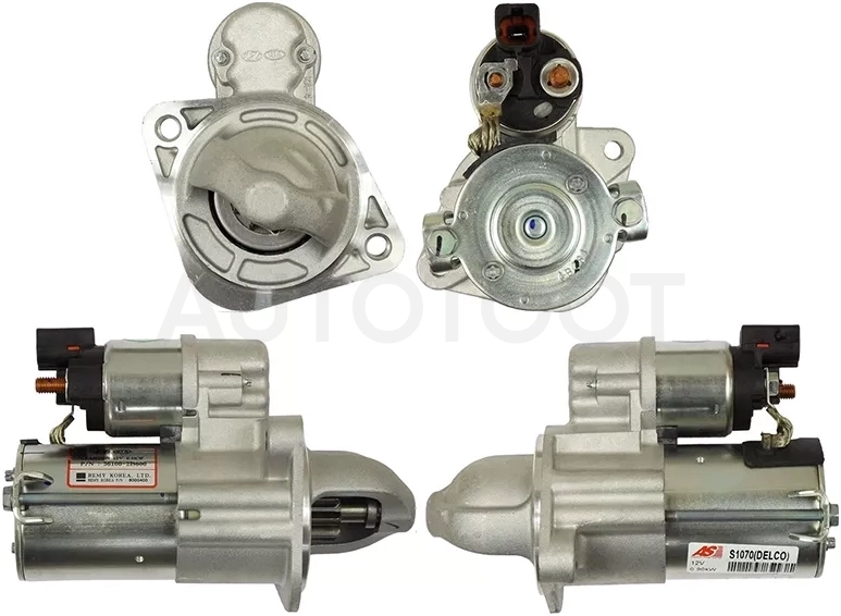 Стартер Hyundai Elantra 00-13 / ix35 09-15 / Solaris 10-17 / Kia Ceed 06-18 / Cerato 04-13 / Rio 11-17 / Soul 08-14 / Hyundai i20 08-14 / i30 07-17 / i40 11-17 / ix20 10-19 / Kia Carens 06-12 / ProCeed 06-12 / Venga 10-17 (0,9 kW/ Z=9)