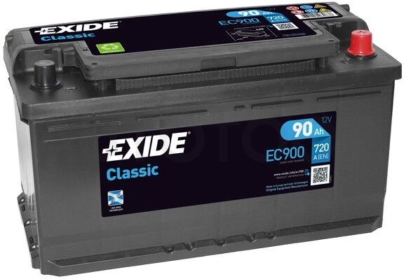 Аккумулятор EXIDE 90Ah 720A обратная полярность(-+)