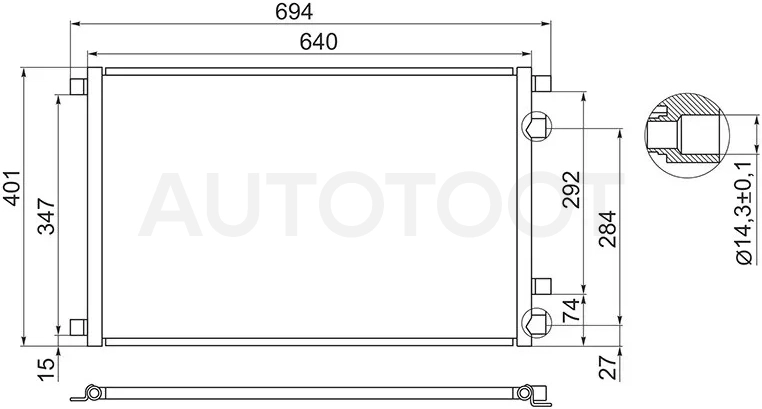 Радиатор кондиционера Renault Grand Scenic 04-09 / Megane 02-09 / Scenic 03-09