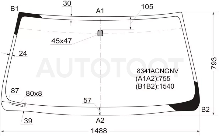 Стекло лобовое Toyota Land Cruiser Prado (J120) 02-09 / Lexus GX 02-09