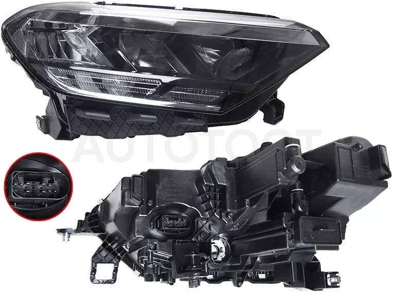 Фара Volkswagen Polo 20-22 (Справа/ LED/ ДХО/ С электрокорректором)