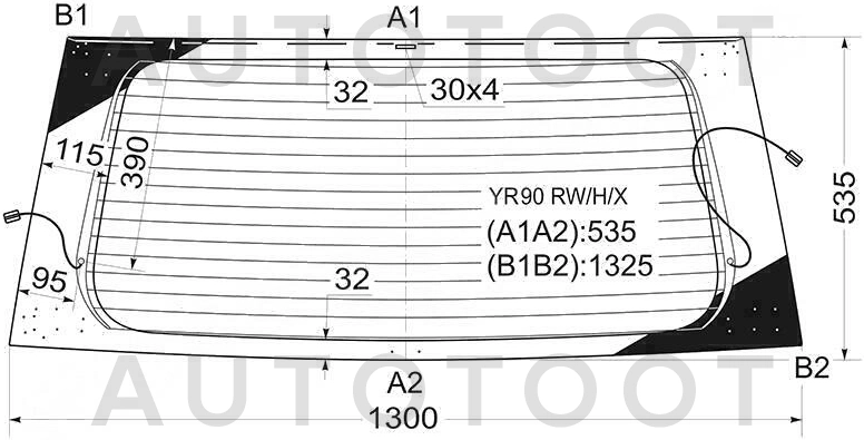 Стекло заднее (крышка багажника) с обогревом -  для TOYOTA NOAH