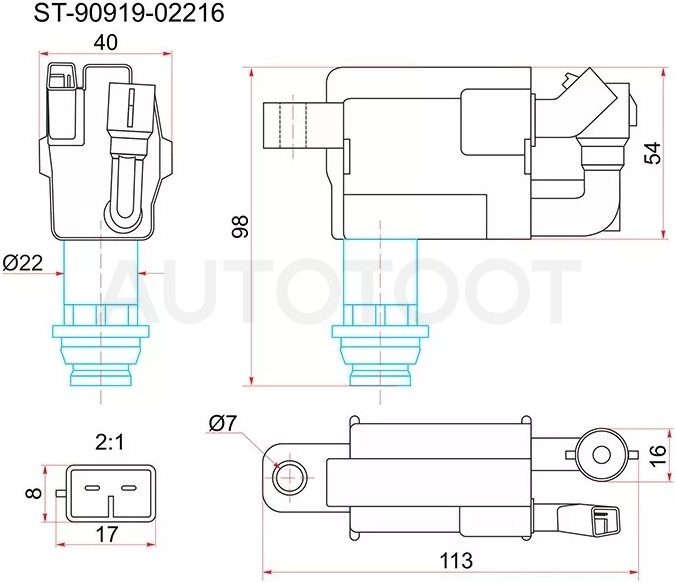 Катушка зажигания 1JZ#/2JZGE JZX10 -ST9091911007 Sat для TOYOTA MARK 2