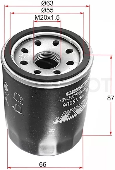 Фильтр масляный NISSAN VK#, VQ30DE,VG33E,TB#, VH41DE