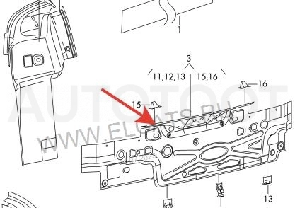 Панель кузова задняя нижняя часть -  для VOLKSWAGEN POLO