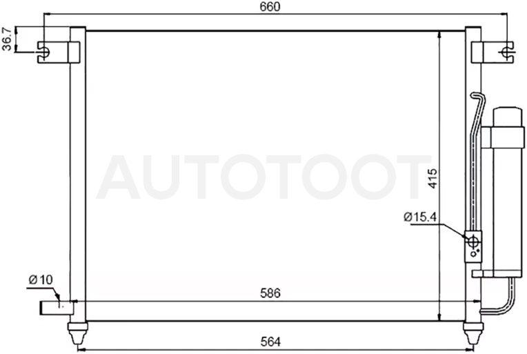 Радиатор кондиционера Chevrolet Aveo 02-11 / Kalos 03-08 / Daewoo Kalos 02-08