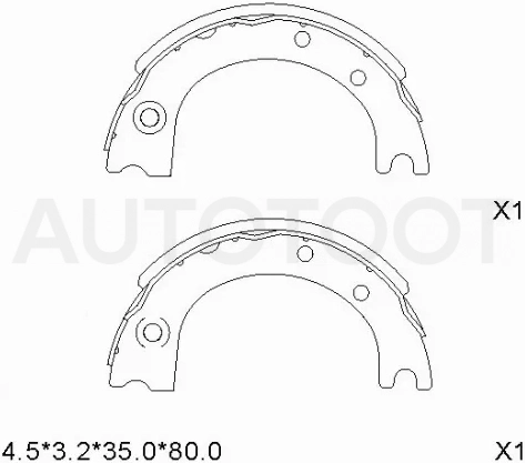 Колодки тормозные барабанные (Сзади/ Стояночный тормоз) Toyota Land Cruiser 80-89 / Coaster 82-16