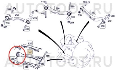 Сайлентблок заднего нижнего поперечного рычага передний -7122842SX Stellox для MERCEDES C-CLASS, MERCEDES E-CLASS