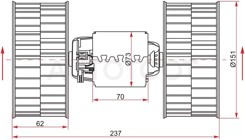 Мотор отопителя салона (Левый руль) BMW 5-Series 88-96 / 7-Series 86-94 - Артикул ST64111374377 - Производитель Sat - Фото, Отзывы, Цены
