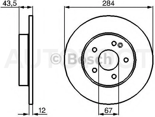 Диск тормозной передний D284/12mm -60203316SX Stellox для MERCEDES C-CLASS