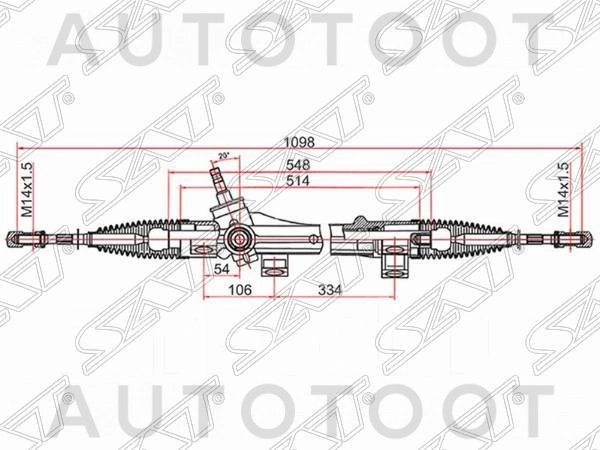 Рейка рулевая (левый руль, электрическая, шток D=17, 3) -  для TOYOTA COROLLA