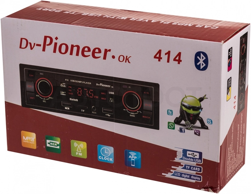 Pioneer Автомагнитола Pioneer.ok 414 с Bluetooth - Артикул 414PIONEEROK - Производитель Pioneer - Фото, Отзывы, Цены
