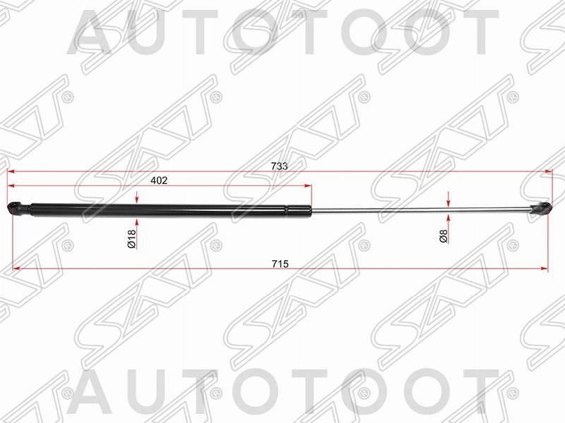 Амортизатор капота левый=правый -ST51238240596 Sat для BMW 7SERIES