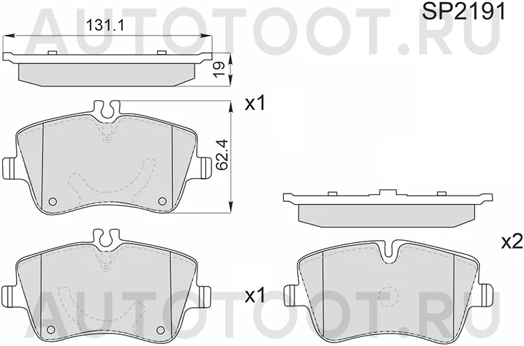 Колодки тормозные (Спереди) Mercedes-Benz C-Class 00-08 / CLK-Class 02-10 / SLK-Class 04-11 - Артикул SP2191 - Производитель Sangsin - Фото, Отзывы, Цены