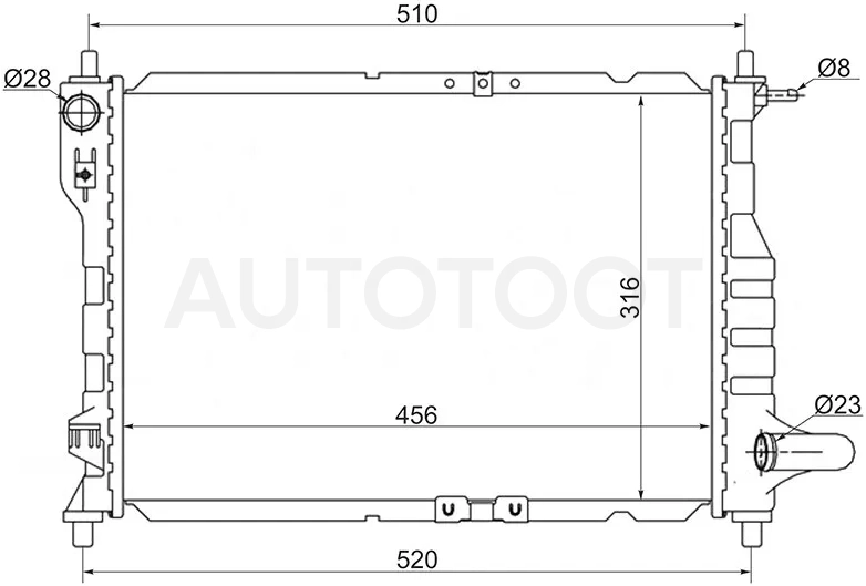 Радиатор Chevrolet Spark 05-10 / Daewoo Matiz 97-00 / Matiz Creative 09-11 - Артикул ST010043 - Производитель Sat - Фото, Отзывы, Цены