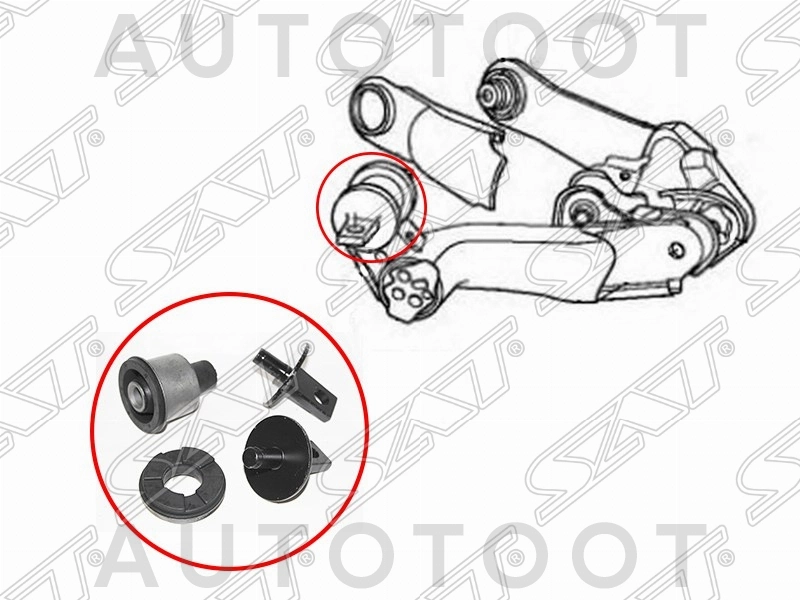 Сайлентблок заднего поперечного рычага (комплект) -GRM16464S G-Autoparts для HONDA CR-V, HONDA CIVIC